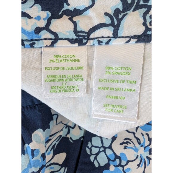 Lilly Pulitzer THE CALLAHAN Shorts WOMEN'S Size 6 Floral Blue - Picture 5 of 6